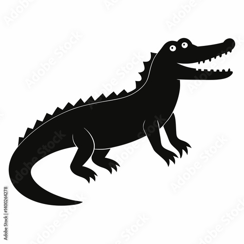 Crocodile Silhouette Logo Design
