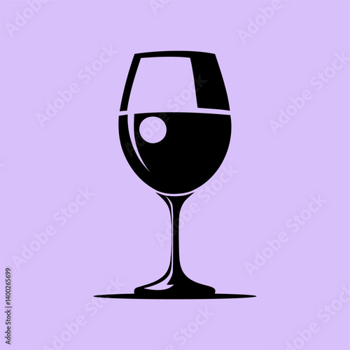 Elegant Wine Glass Silhouette Vector
