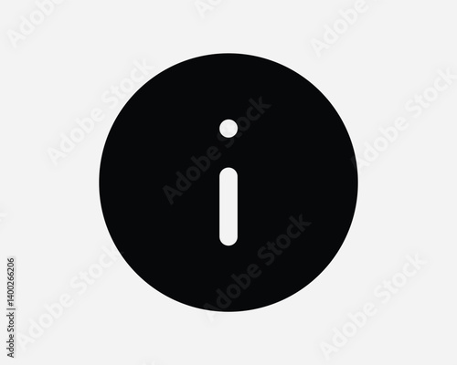 Round Solid Black Infomation Button Info Circle Symbol Icon Help Desk Customer Support Service Queries Question FAQ Manual Assistance Warn Warning Vector