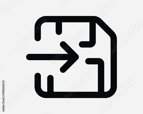 Insert Floppy Disk with Arrow Direction Point Pointing Location In Push Right Outline Black Shape Tech Media File Storage Memory Disk Archive Sign Symbol Vector