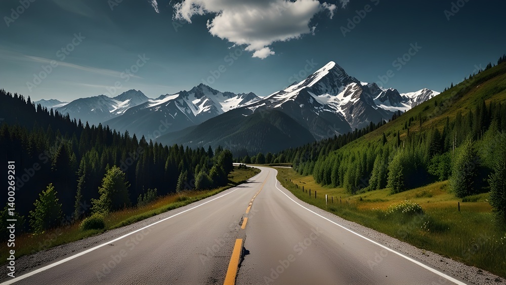 Fototapeta premium mountain road in the mountains 