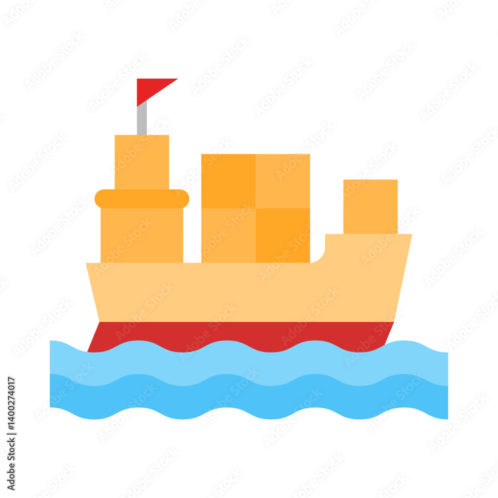Cargo Ship flat icon Cargo Ship flat icon