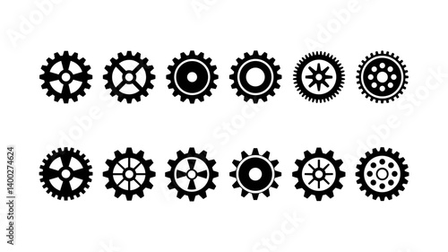 Interlocking Gears: An intricately designed, stylized depiction of interconnected gears, showcasing the precision and synergy of mechanical engineering, against a clean, clear background. 