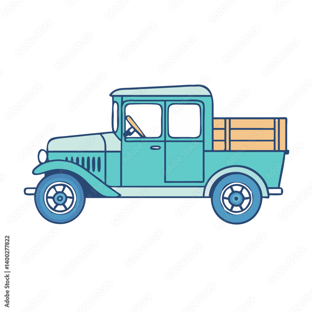 Fototapeta premium antique truck icon, antique truck vector illustration-simple illustration of antique truck, perfect for antique truck logos and icons
