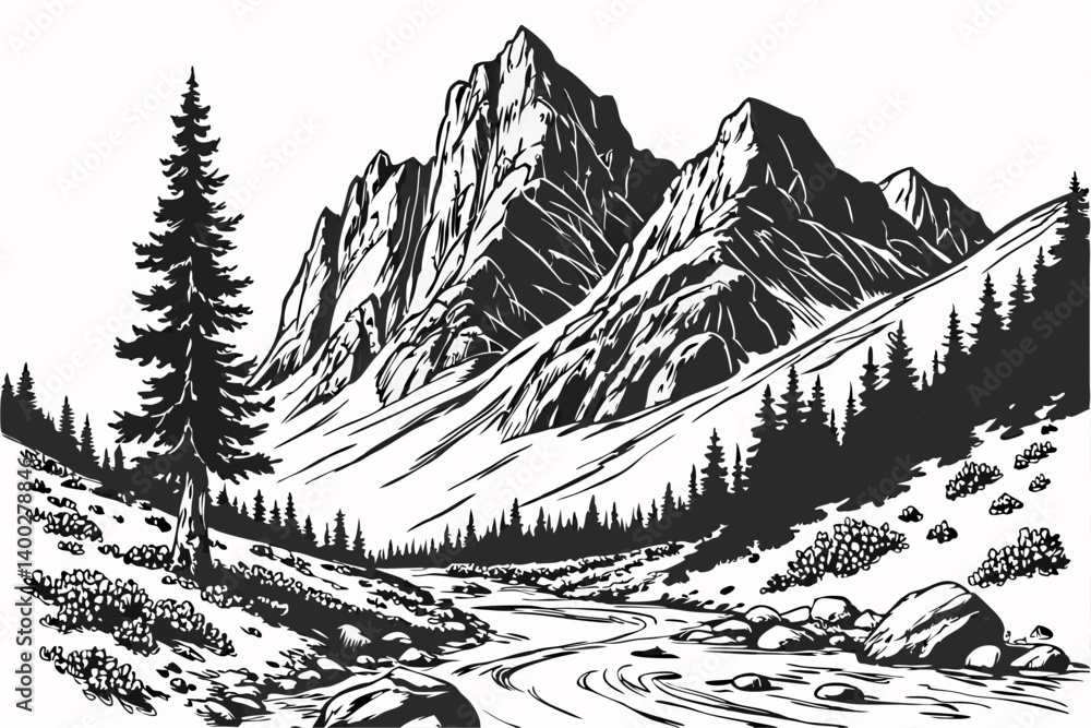 Fototapeta premium Hill shilutte