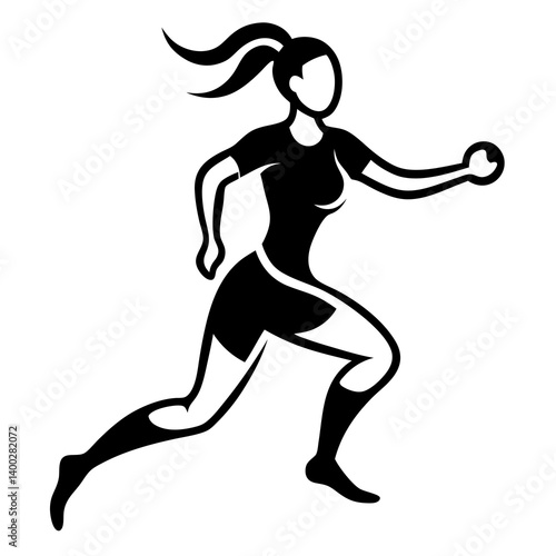 Dynamic Female Soccer Player Silhouette – Sports Graphics, Logos & Branding