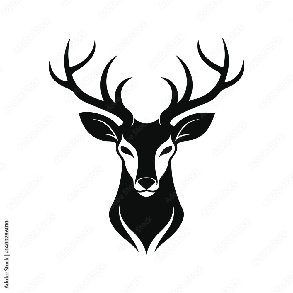 a vector illustration of elegant deer head with large artilers. a vector illustration of elegant deer head with large artilers.