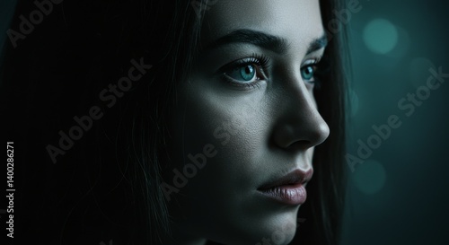 Wallpaper Mural Elegant woman under dramatic soft light. Torontodigital.ca