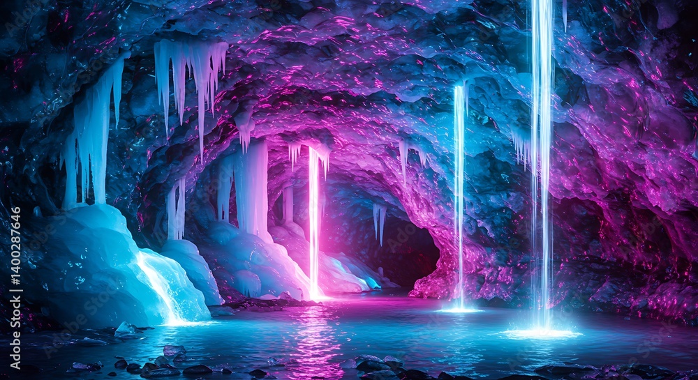 Crystal Veins of the Azure Grotto AI Generated Crystal Veins of the Azure Grotto AI Generated