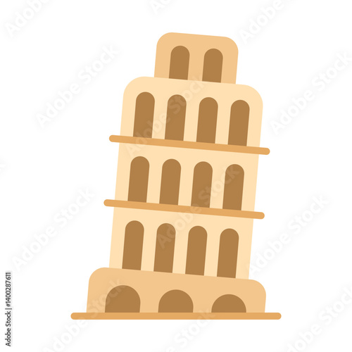Leaning Tower of Pisa flat icon