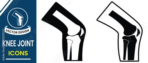 Knee joint icon, vector design. Arthritis  linear icon symbol. Silhouette of knee joint,  Painful feeling sign and symbol. Vector illustration.