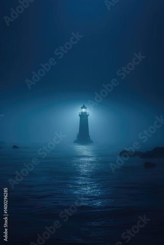 Obraz na płótnie Beacon in the Mist w salonie