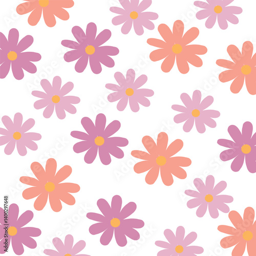 Wallpaper Mural  Cute summer flowers seamless pattern,colorful daisies repeating pattern
on white background,seamless floral pattern Torontodigital.ca