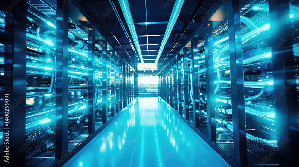 Futuristic Server Corridor Futuristic Server Corridor