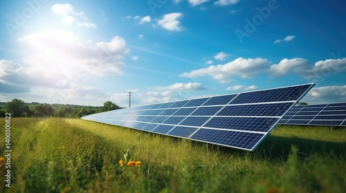 Obraz na płótnie Harnessing Sunshine: Sustainable Energy Landscape w salonie
