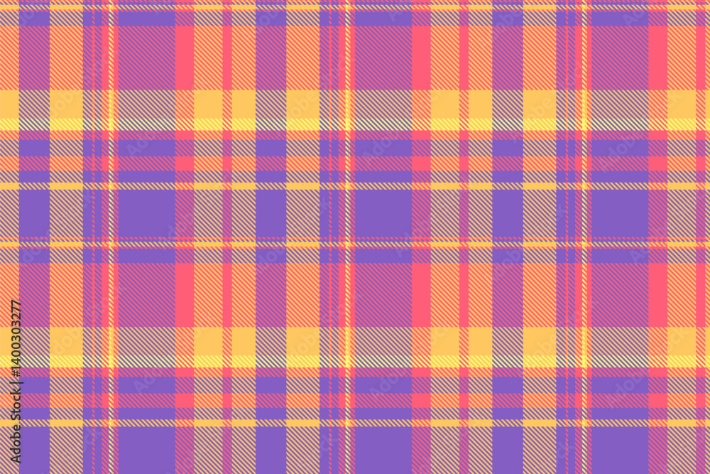 Rich tartan check textile, large plaid texture background. Basic seamless pattern fabric vector in violet and red colors. Rich tartan check textile, large plaid texture background. Basic seamless pattern fabric vector in violet and red colors.