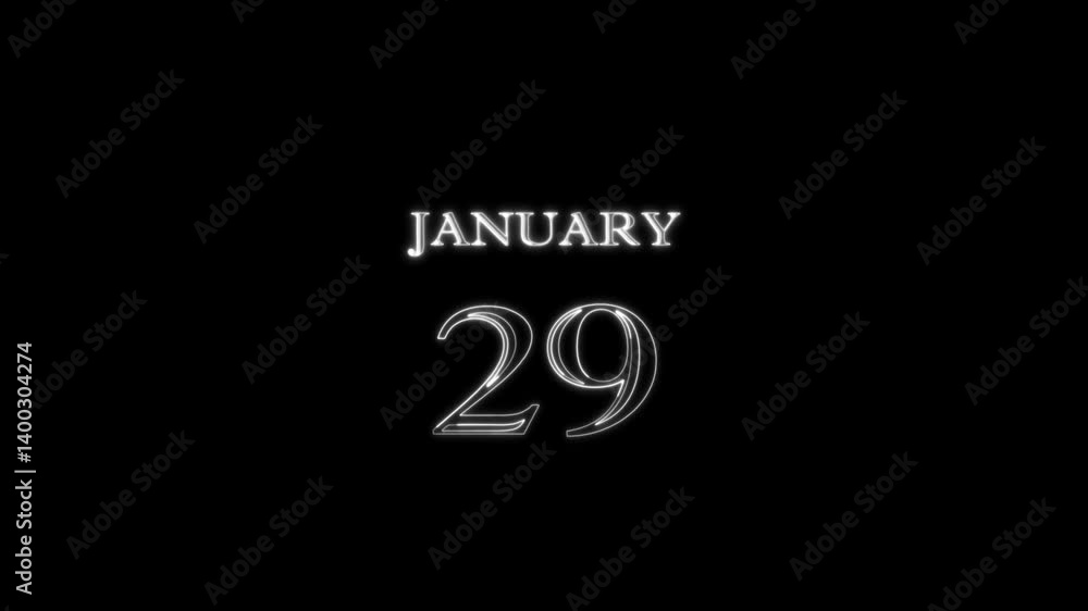 29 January calendar icon. Text page monthly web design on black background icon the month of January 29 29 January calendar icon. Text page monthly web design on black background icon the month of January 29