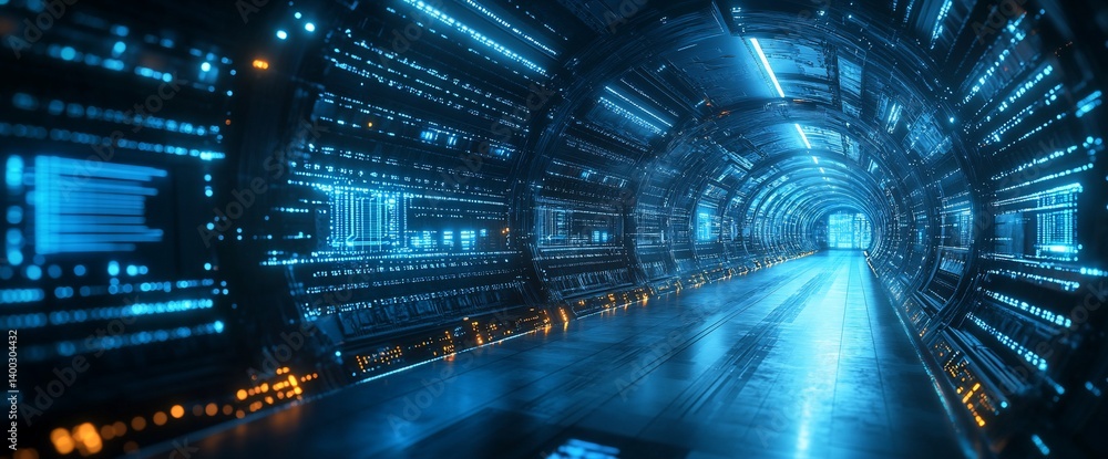 Obraz premium Futuristic tunnel design technology