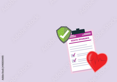 Healthcare, finance and medical service. Vector illustration about health insurance.Health insurance concept.
