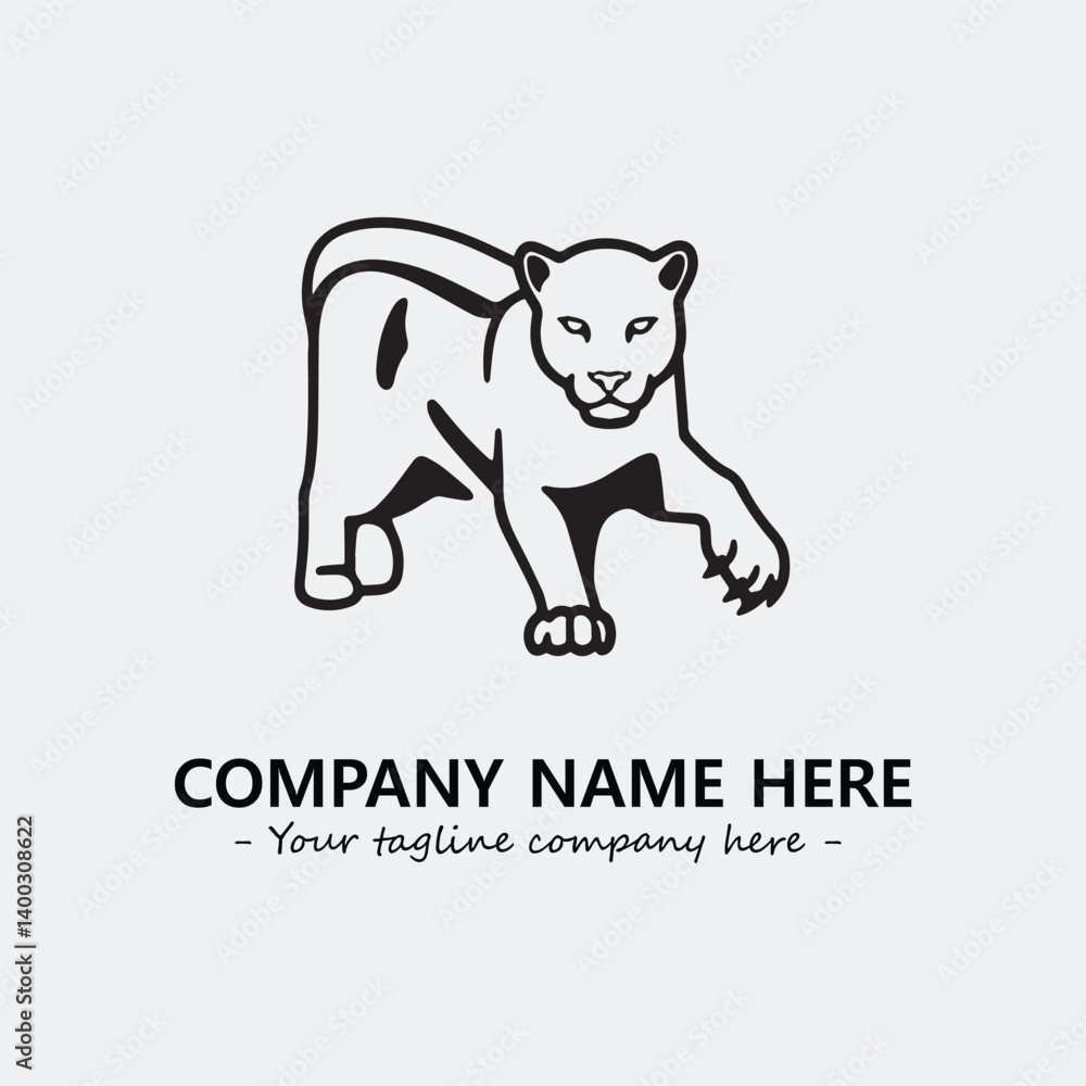 Fototapeta premium Phanter illustration black and white for logo company vector image 