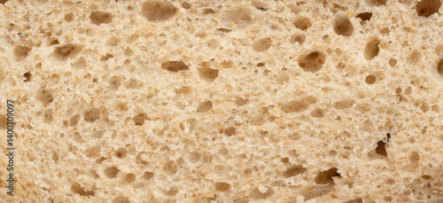 Wallpaper Mural Bread slice macro texture, baked dough pattern. White bread loaf cut close up, wheat toast slice Torontodigital.ca