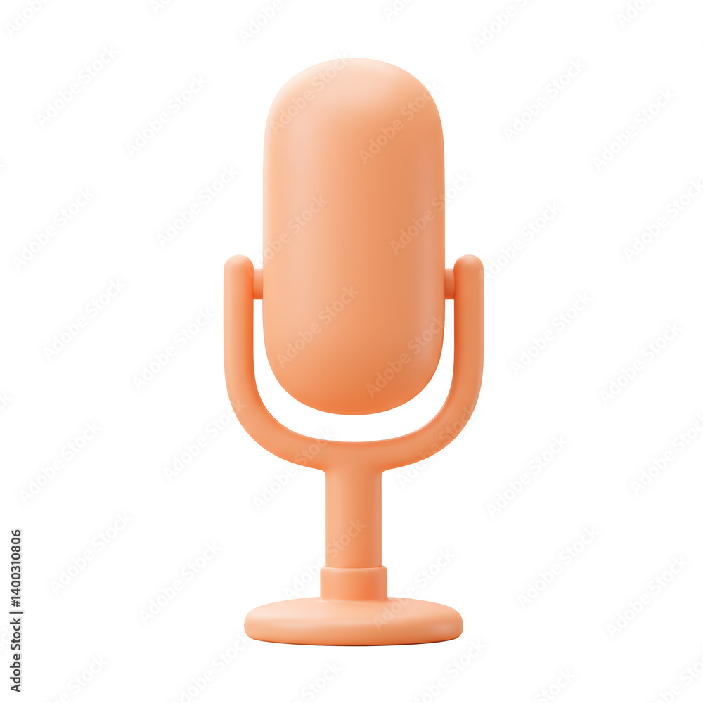 Pastel Orange 3D Render of a Retro Microphone Pastel Orange 3D Render of a Retro Microphone