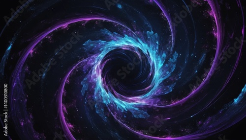Vortex of Cosmic Wonders: An intricate and mesmerizing display, depicting a vibrant swirl of celestial hues with deep black at the core