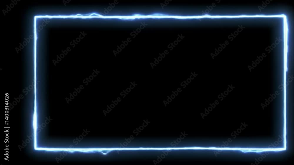 Abstract Blue Neon Frame on Black Background: A Digital Art Design Abstract Blue Neon Frame on Black Background: A Digital Art Design