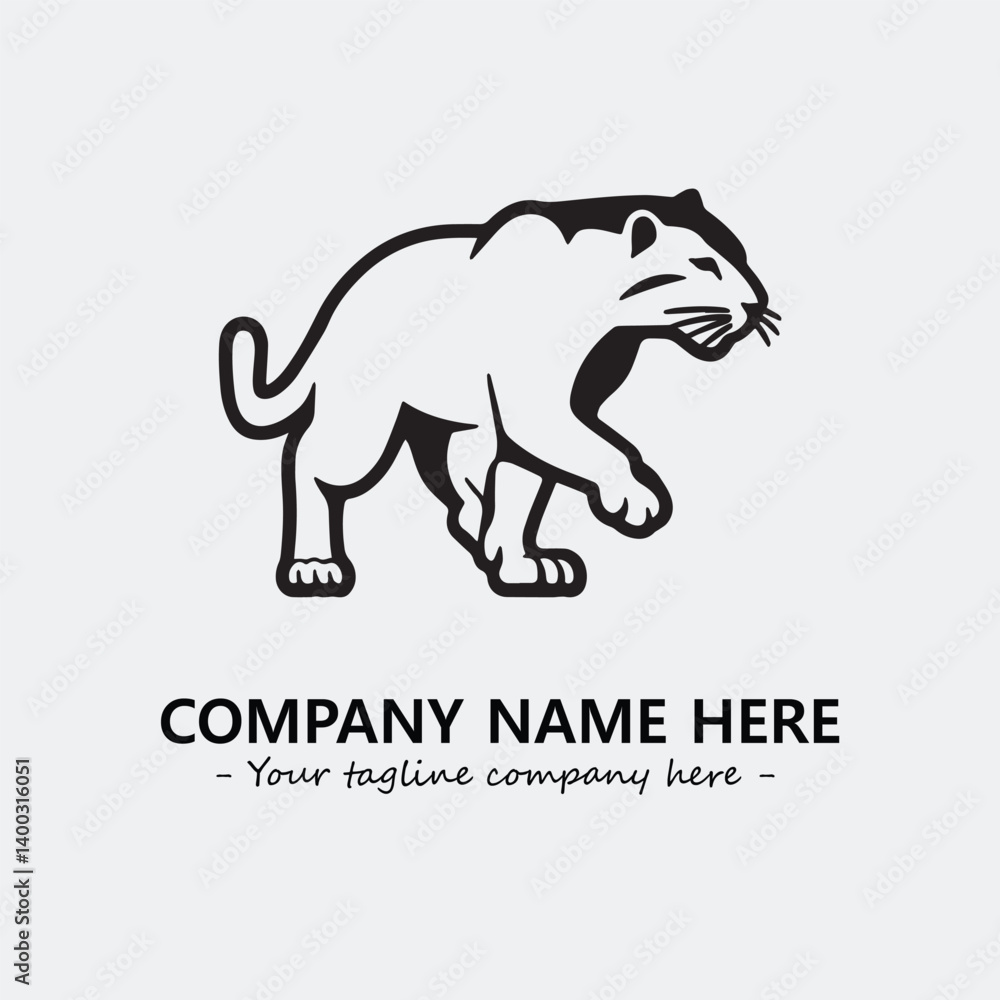 Obraz premium Phanter illustration black and white for logo company vector image 