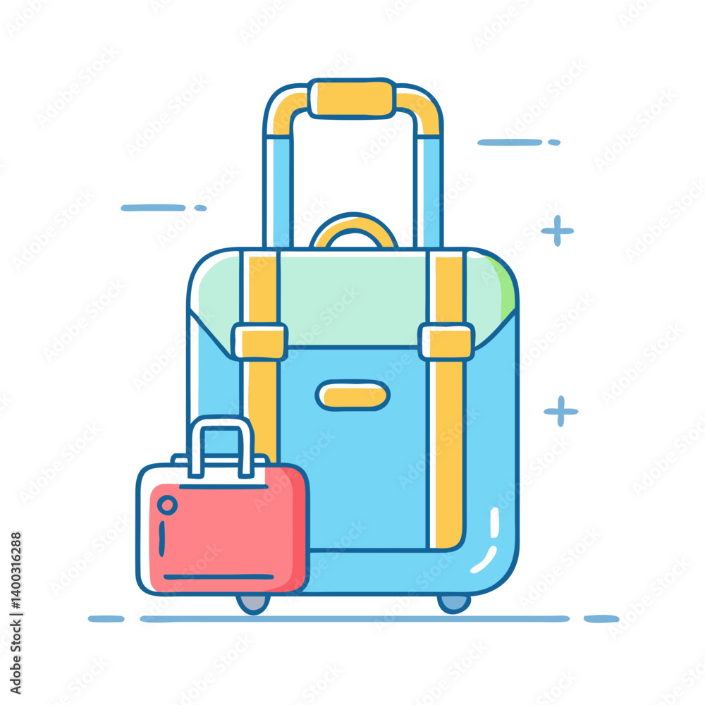 Obraz premium luggage bag icon, luggage bag vector illustration-simple illustration of luggage bag, perfect for luggage bag logos and icons