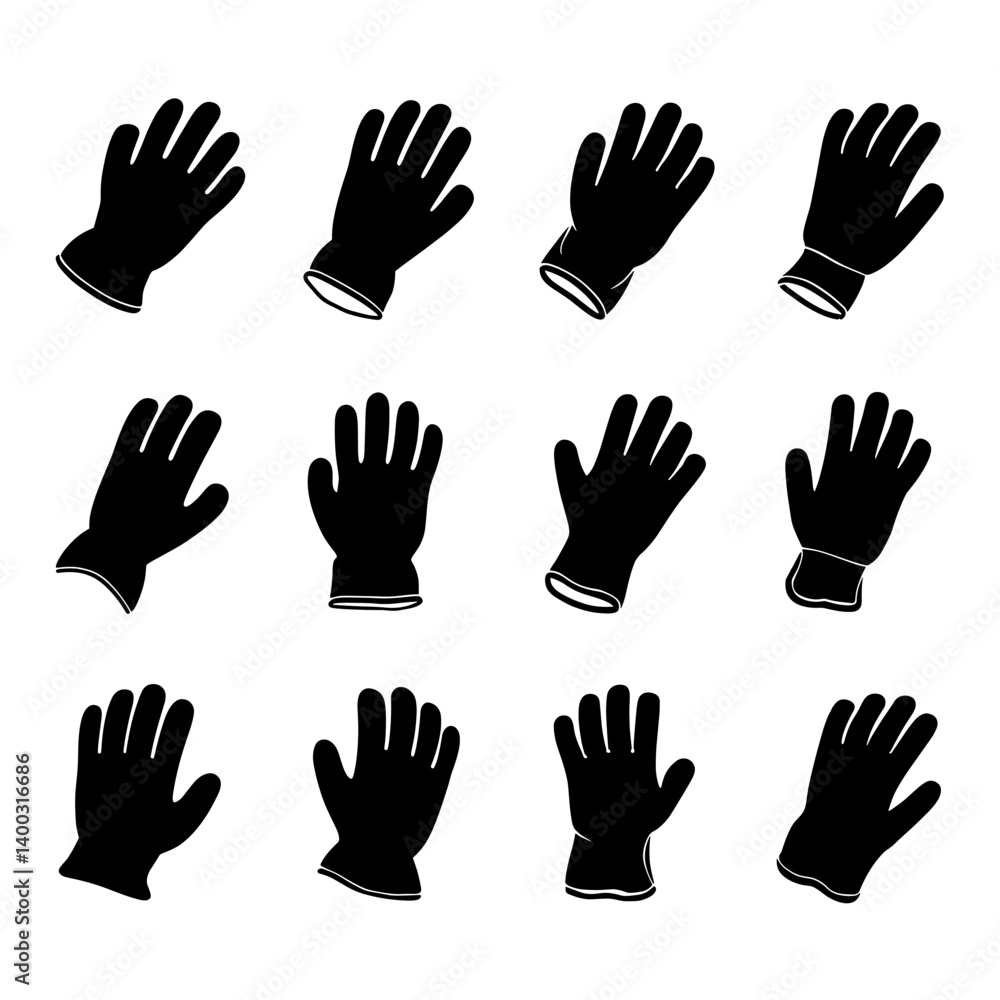 Work Gloves Silhouette Vector Bundle Black and White Work Gloves Clipart EPS Illustration Work Gloves Silhouette Vector Bundle Black and White Work Gloves Clipart EPS Illustration