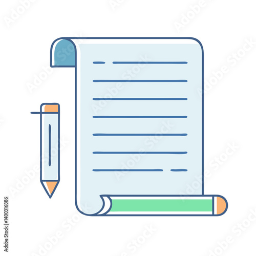 manuscript icon, manuscript vector illustration-simple illustration of manuscript, perfect for manuscript logos and icons