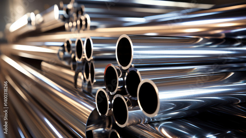 Obraz na płótnie Gleaming Steel Pipes w salonie
