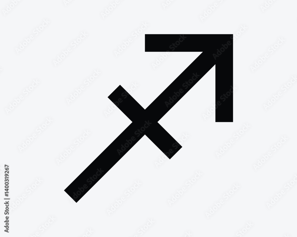 Obraz premium Sagittarius Zodiac Outline Sign Horoscope Astrology Line Symbol Astronomy Arrow Shoot Shotting Icon Black White Graphic Illustration Artwork Myth