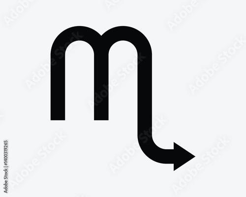 Scorpio Zodiac Outline Sign Astronomy Horoscope Line Symbol Arrow Shoot Shotting Icon Black White Astrology Graphic Illustration Artwork Mythical Myth