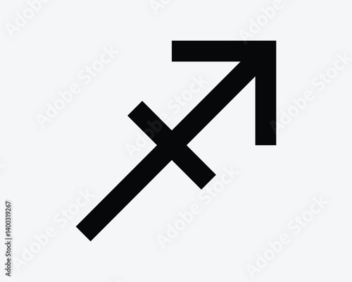 Sagittarius Zodiac Outline Sign Horoscope Astrology Line Symbol Astronomy Arrow Shoot Shotting Icon Black White Graphic Illustration Artwork Myth