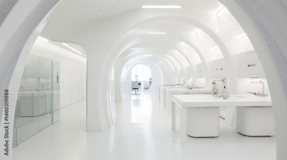 Sleek Futuristic Laboratory Interior