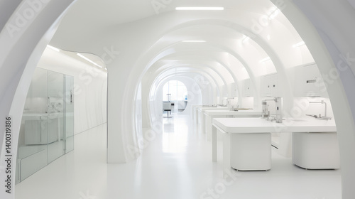 Obraz na płótnie Sleek Futuristic Laboratory Interior w salonie