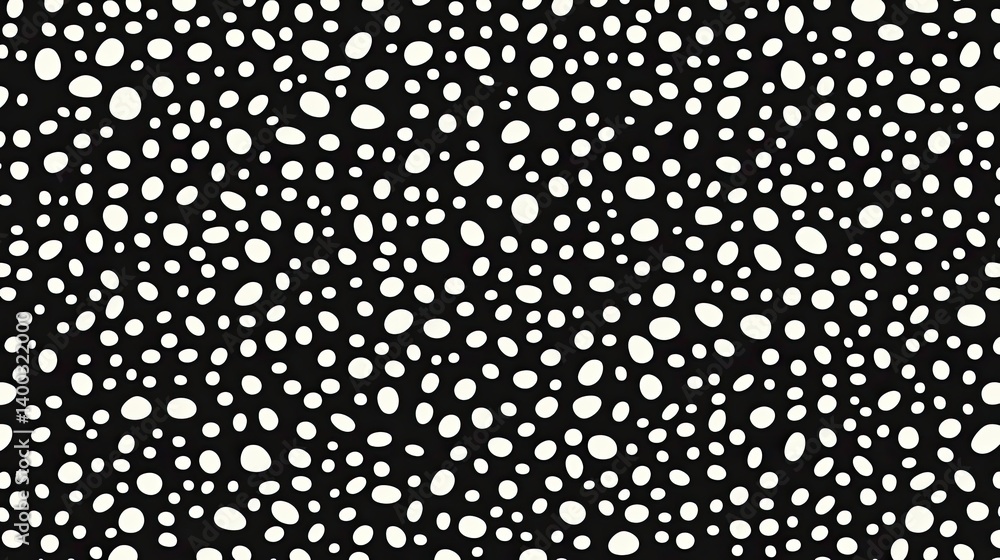 Seamless monochrome pattern featuring dispersed organic white shapes on black Seamless monochrome pattern featuring dispersed organic white shapes on black
