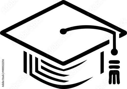 Class of 2025 graduation cap vector design university or college hat silhouette.	
