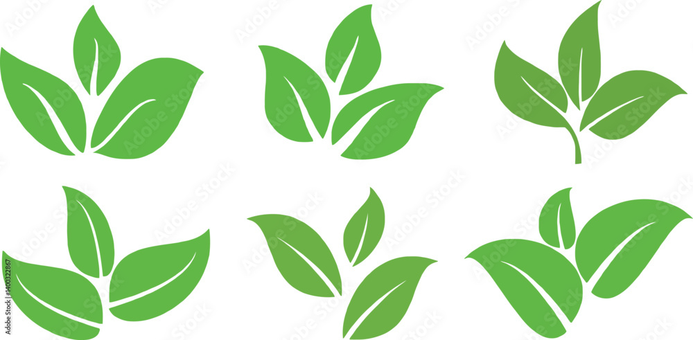 Green Leaf Icon in Flat Style, Isolated on White Background – Nature Icon Set, Leaf Vector Illustration Green Leaf Icon in Flat Style, Isolated on White Background – Nature Icon Set, Leaf Vector Illustration