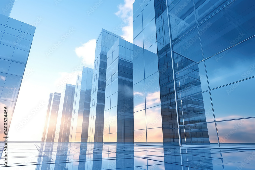 Gleaming Skyscraper Reflections