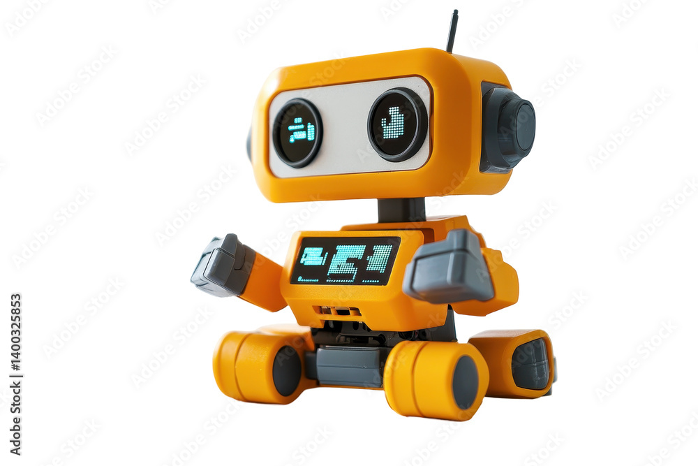 PNG image of a coding robot for kids education perfectly isolated on white background PNG image of a coding robot for kids education perfectly isolated on white background