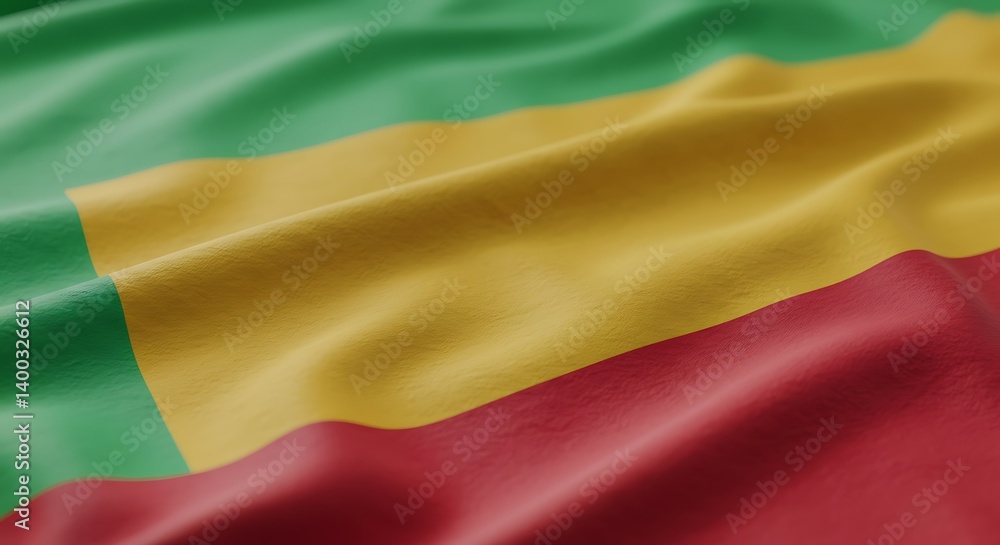 Obraz premium Mali's Golden Embrace The Proud Colors of Mali A Malian Tapestry Waves of National Pride Mali Flag Draped in Glory AI Generated