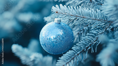 christmas wallpaper background with decorative xmas ball on fir tree 