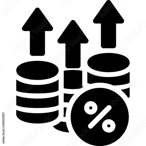 Price Increase Glyph Icon