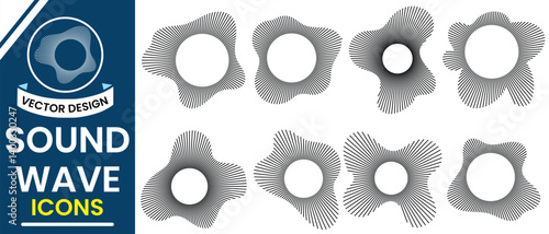 Sound, Radio wave frequency, signal icon. Sound wave icon, silhouette, vector design. Music wave background. Digital voice recorder audio wave vector symbol. Analog and digital audio signal, waves, 