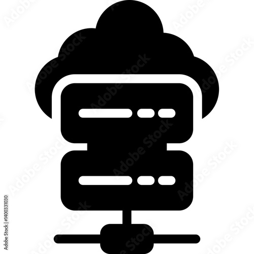 Cloud Hosting Glyph Icon