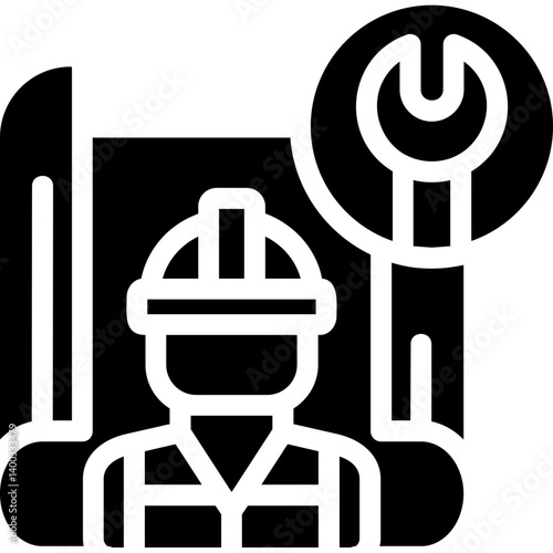 Industrial Workforce Glyph Icon
