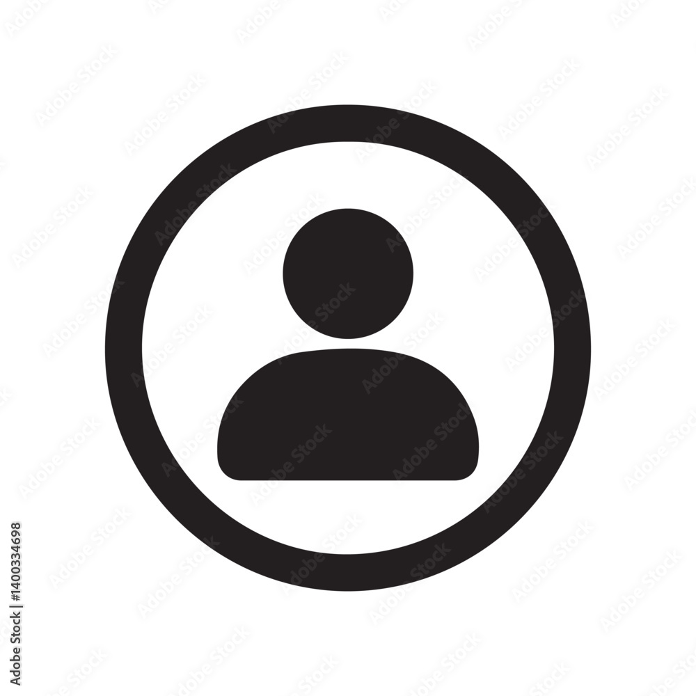 Simple User Icon for Profile and Social Media Design isolated on a white background Editable Vector Illustration Simple User Icon for Profile and Social Media Design isolated on a white background Editable Vector Illustration